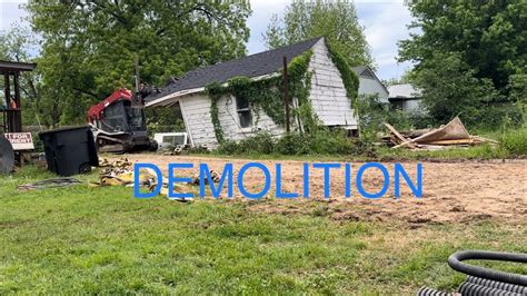 Garage Demolition Tear Down with Skid Steer 